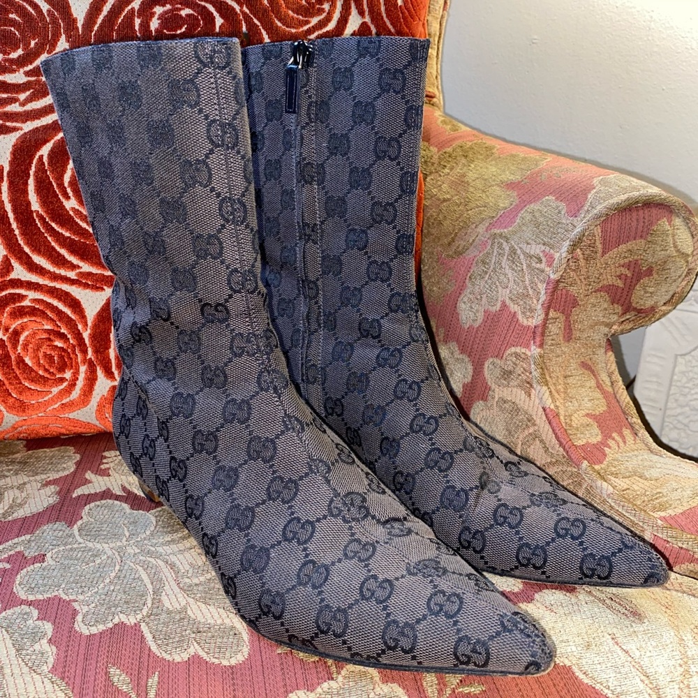 Vintage Gucci Monogram Boots